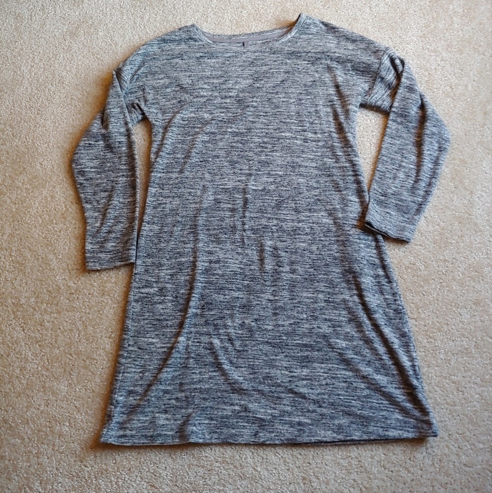 Lou & Grey 3/4 sleeve grey sweater dress